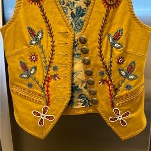 Double D Ranch Vintage beaded leather vest.